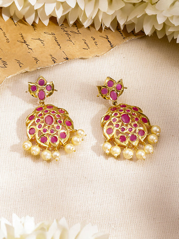 Palace Affair Pearls & Pink Bloom Necklace Set