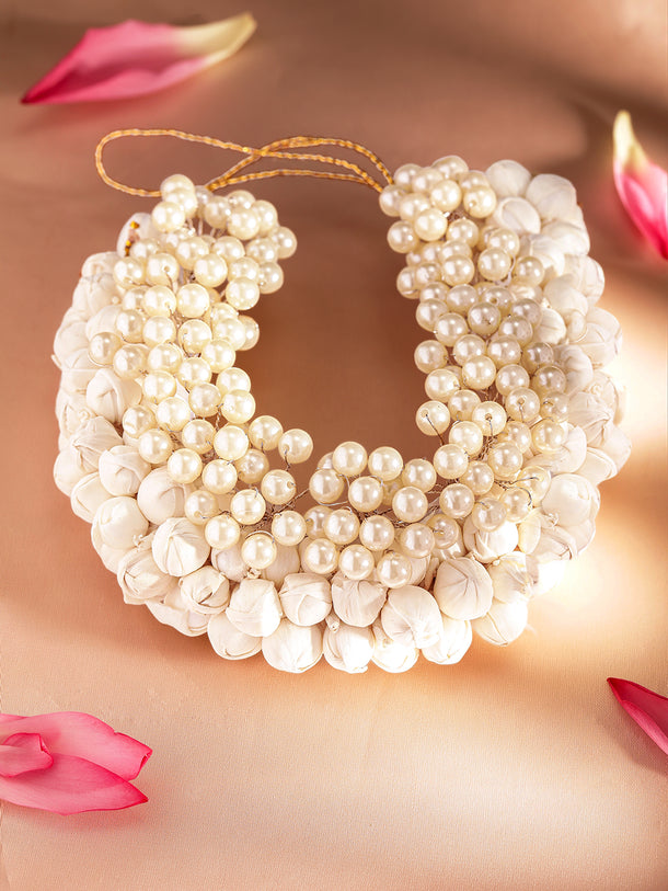 Rubans Faux Flower and Beads Occasion Hair Pin