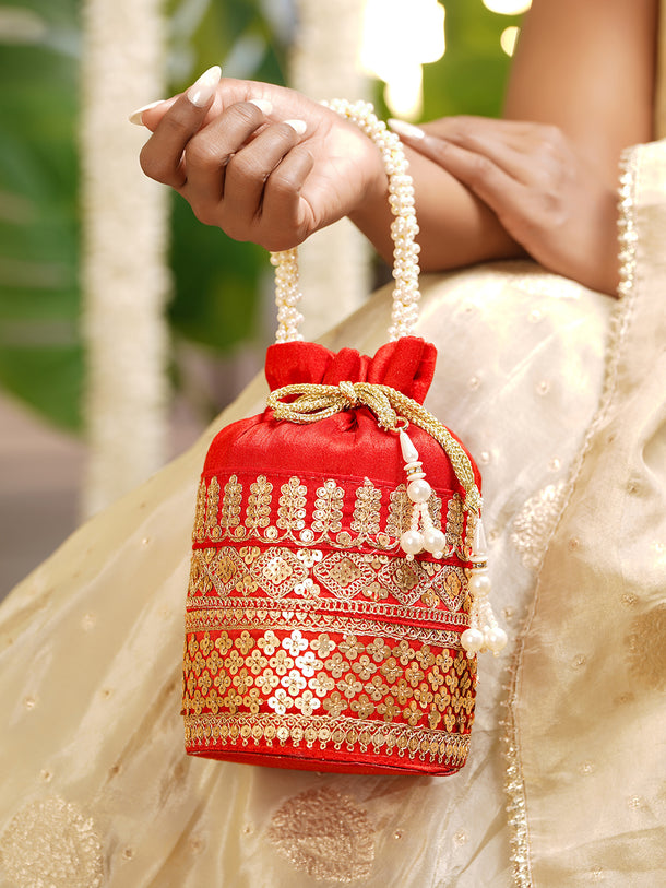 Festive Gold Sequin Potli Bag