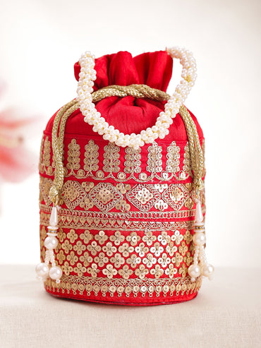 Festive Gold Sequin Potli Bag