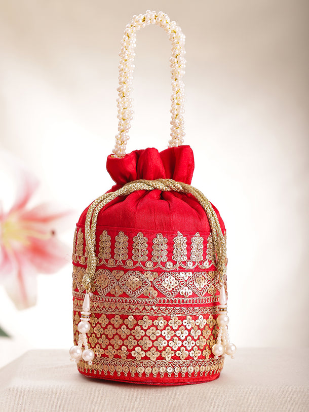 Festive Gold Sequin Potli Bag