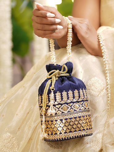 Wedding Ready Blue Potli Bag