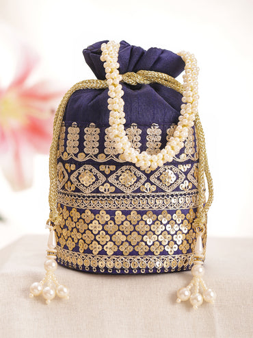 Wedding Ready Blue Potli Bag