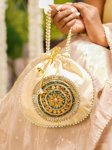 Festive Ready Green Potli Bag