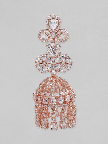 Artistic White American Diamond Zirconia Jhumka