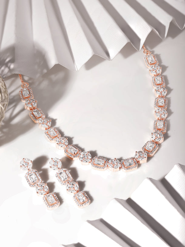 American Diamond Zirconia Necklace Set