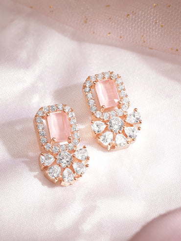 Everyday Pastel Blush Floral Stud Earrings