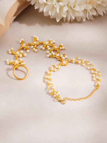 Golden Jasmine Haathphool Bracelet