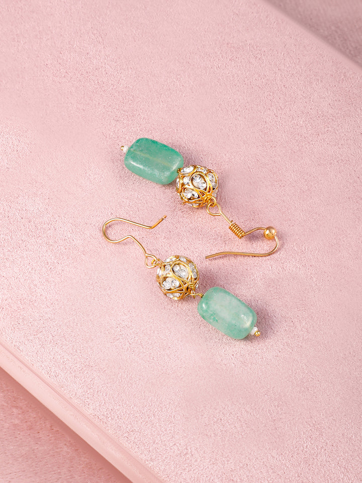 Green Beaded Long Necklace Set