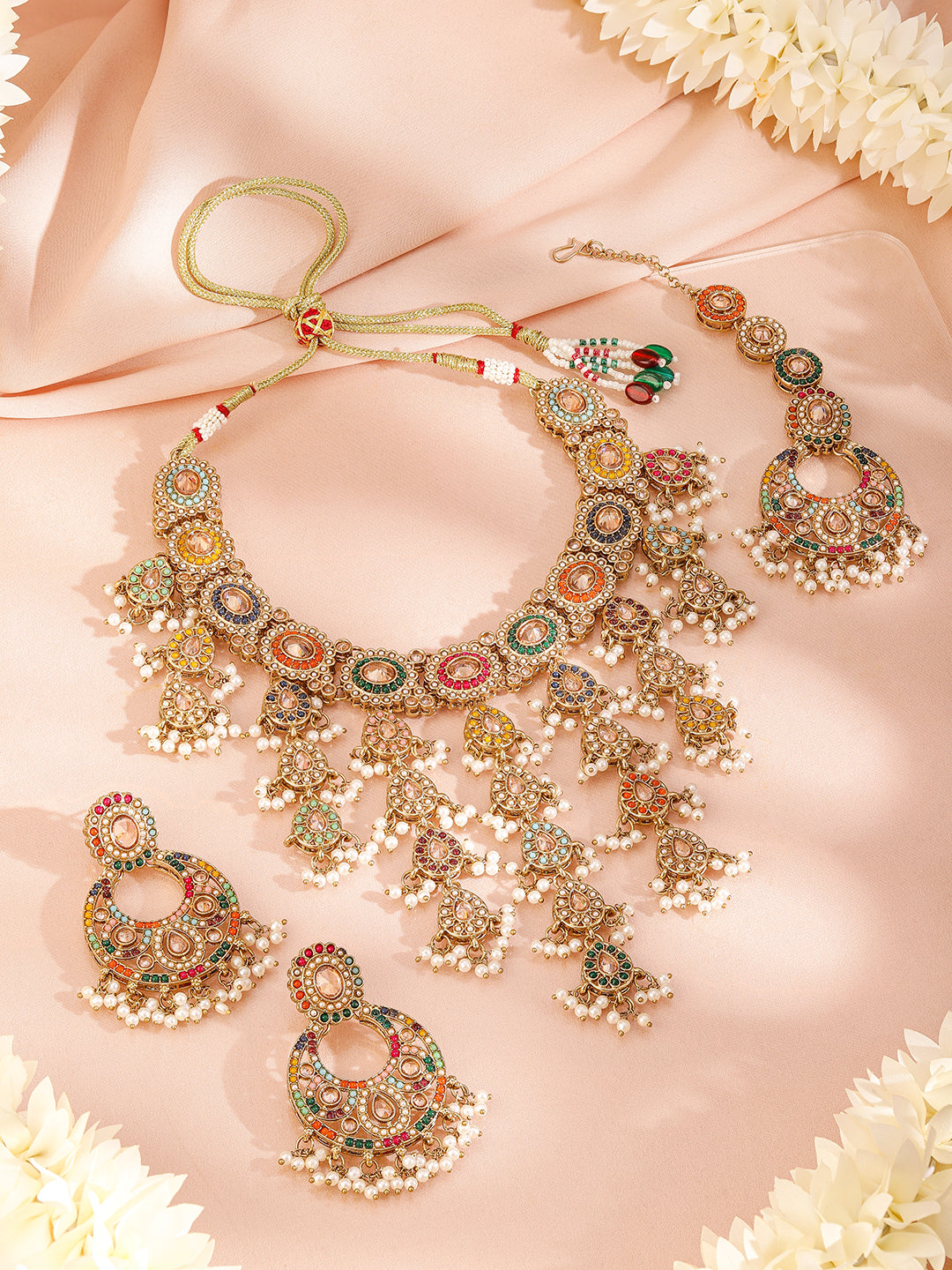 Garden of Colours Kundan Necklace Set