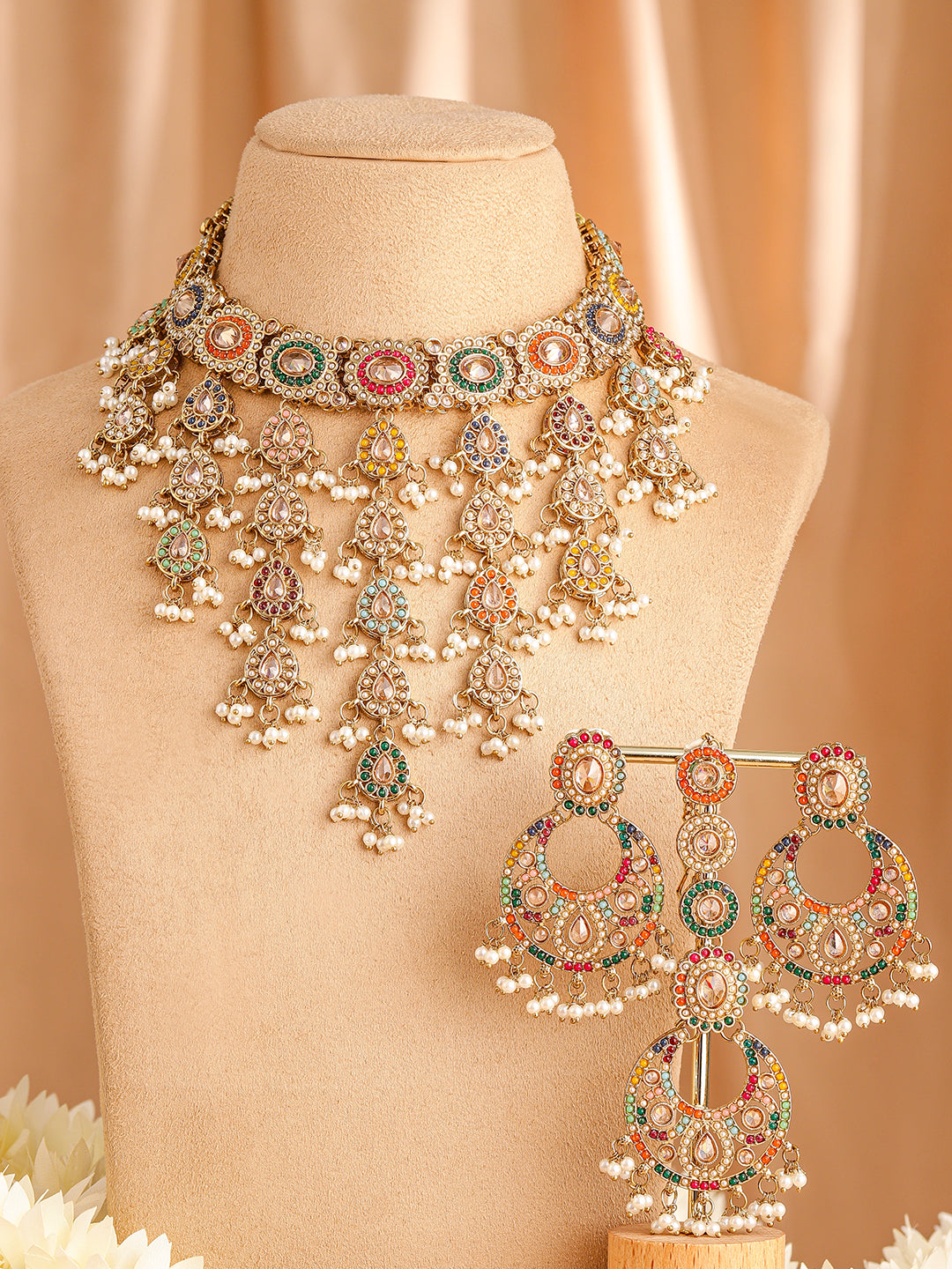Garden of Colours Kundan Necklace Set