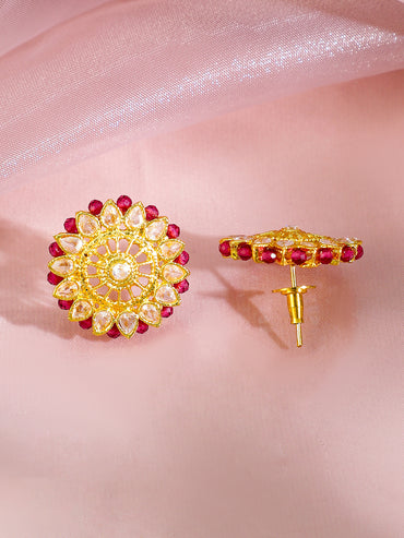 American Diamond Zirconia Pink Beads Necklace Set