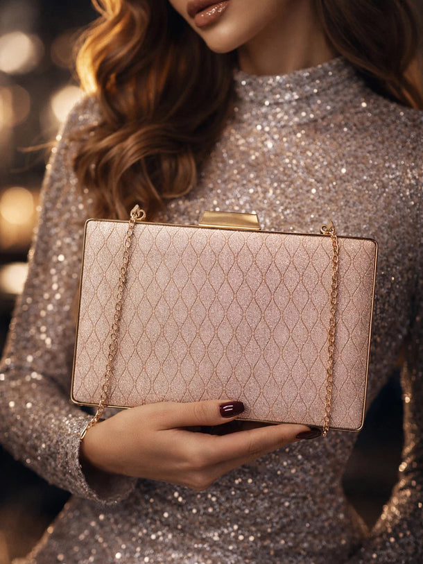 Festive Shine Gold Frame Clutch