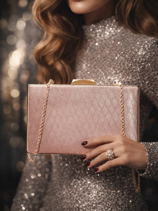 Festive Shine Gold Frame Clutch