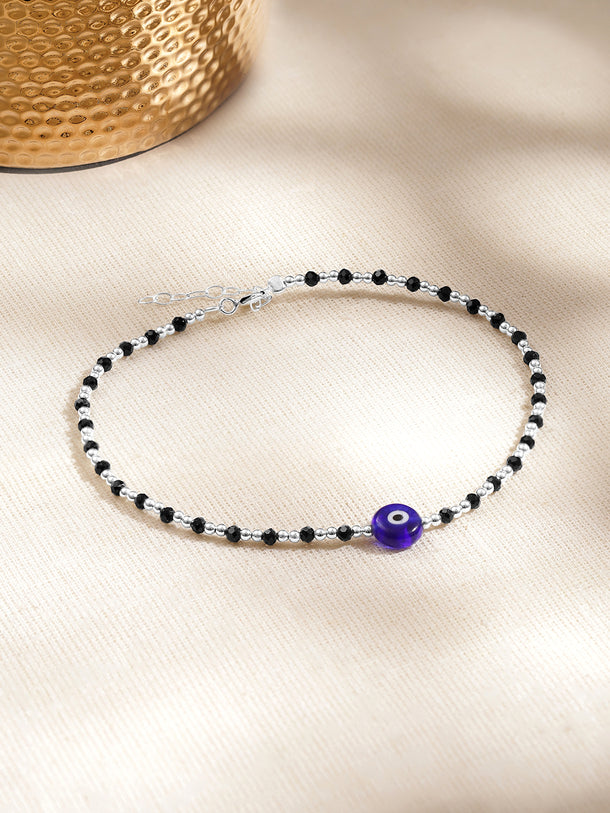 925 Fine Silver Evil Eye Anklet Set