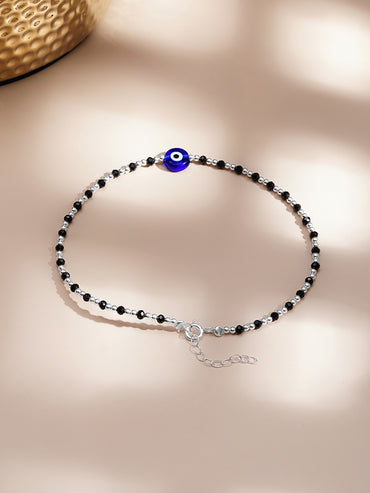 925 Fine Silver Evil Eye Anklet Set