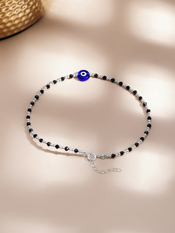 925 Fine Silver Evil Eye Anklet Set