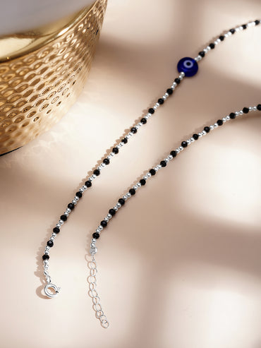 925 Fine Silver Evil Eye Anklet Set