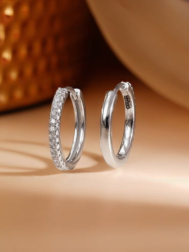 925 Silver Crystal Spark Hoop Earrings