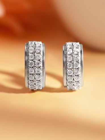 925 Fine Silver Minimal Spark Hoop Earrings
