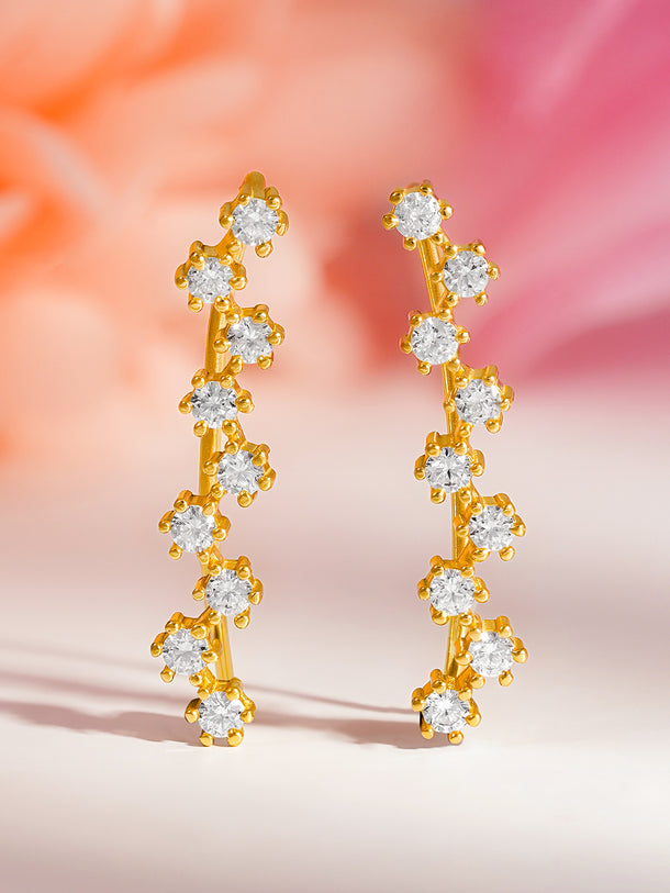 925 Fine Silver Crystal Cluster Stud Earrings