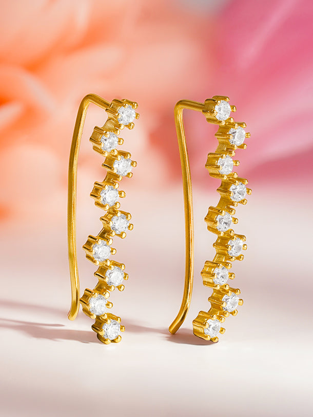 925 Fine Silver Crystal Cluster Stud Earrings