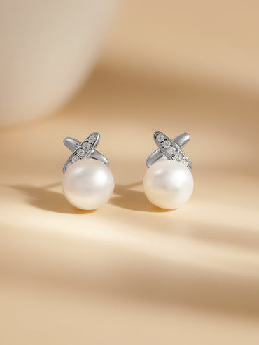 925 Fine Silver Pearl Glow Stud Earrings
