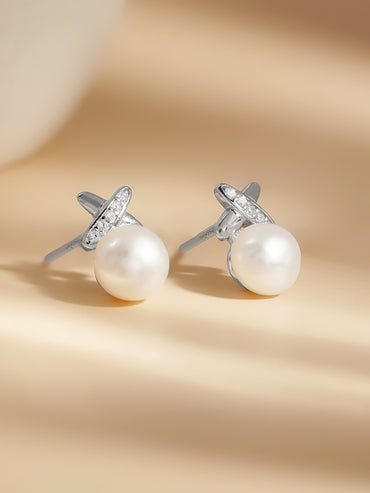 925 Fine Silver Pearl Glow Stud Earrings
