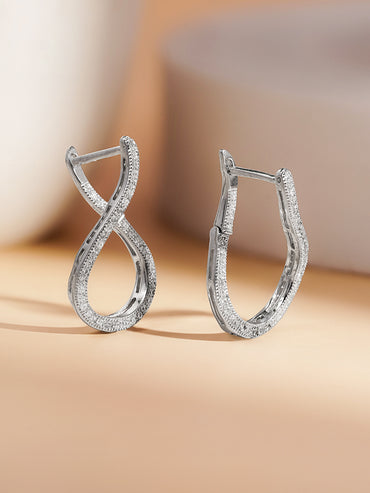 925 Silver Teardrop Crystal Stud Earrings