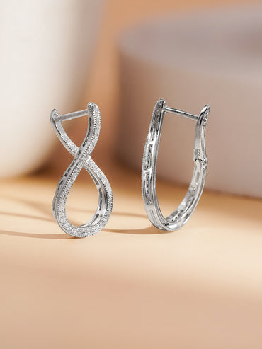 925 Silver Teardrop Crystal Stud Earrings