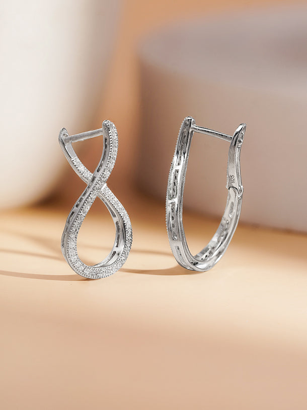 925 Silver Teardrop Crystal Stud Earrings