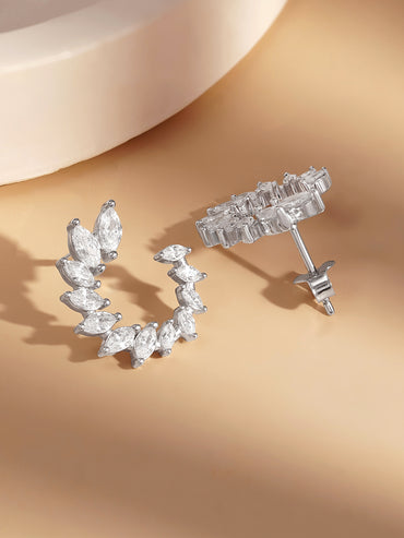 925 Fine Silver Crystal Vine Statement Earrings
