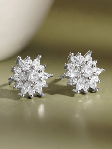 925 Fine Silver Mini Crystal Stud Earrings