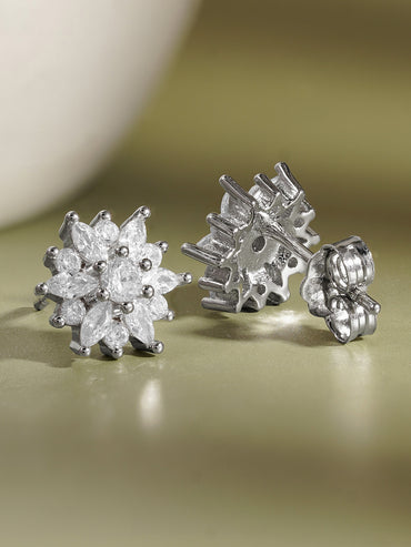 925 Fine Silver Mini Crystal Stud Earrings