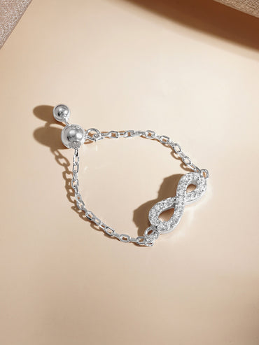 925 Fine Silver Infinity Charm Ring
