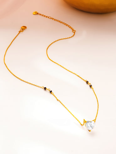 925 Fine  Silver Crystal Drop Mangalsutra