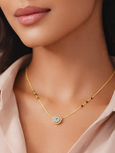 925 Fine  Silver Celestial Charm Mangalsutra