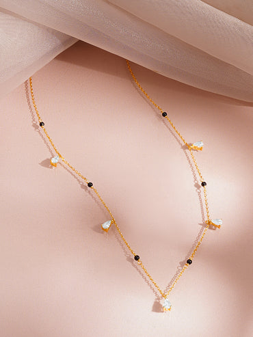 925 Fine  Silver Timeless Diamond Mangalsutra Necklace