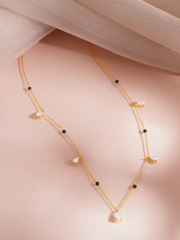 925 Fine  Silver Timeless Diamond Mangalsutra Necklace
