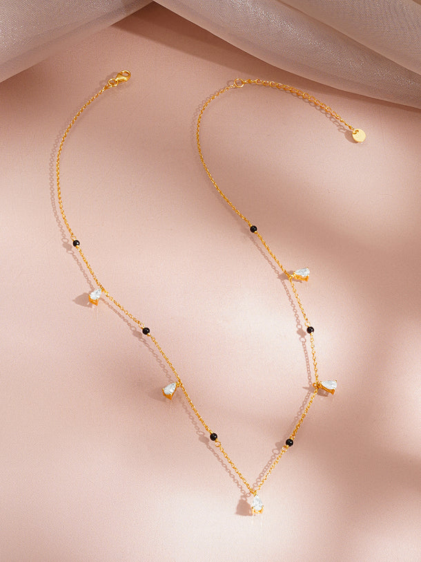 925 Fine  Silver Timeless Diamond Mangalsutra Necklace