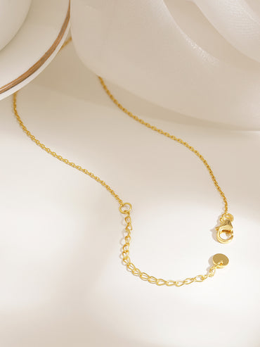 925 Fine Silver Emerald Charm Necklace