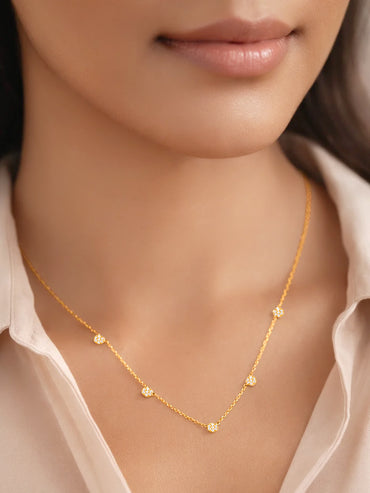 925 Fine Silver Round Cluster Charm Necklace