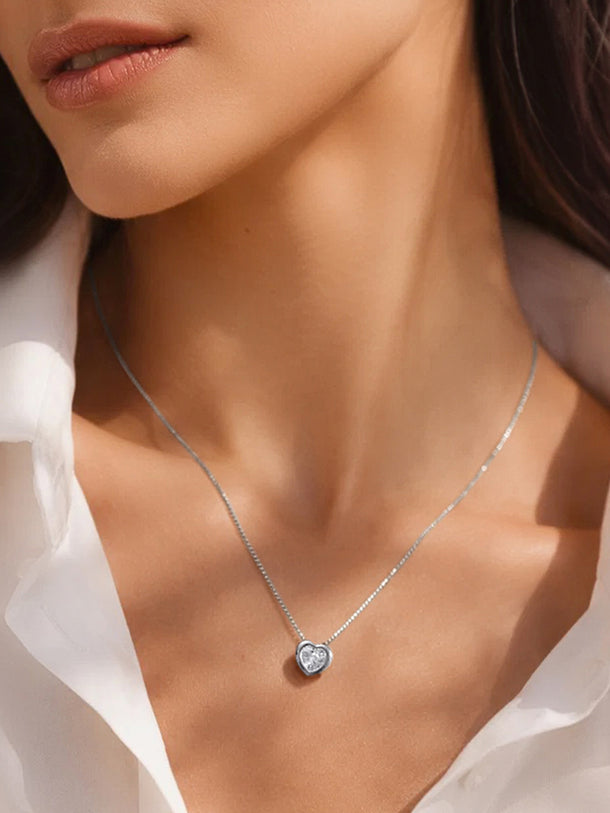 925 Fine Silver Little Love Heart Pendant Necklace