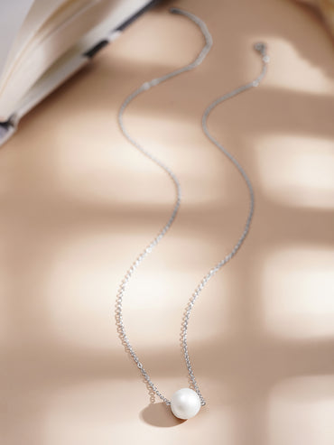 925 Fine Silver Pearl Glow Pendent Necklace