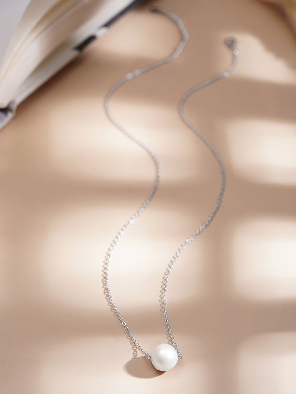 925 Fine Silver Pearl Glow Pendent Necklace