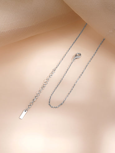 925 Fine Silver Multi Charm Crystal Necklace