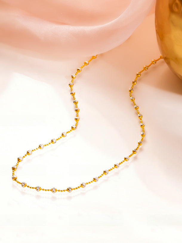 925 Fine Silver Dual Tone Crystal Minimal Necklace