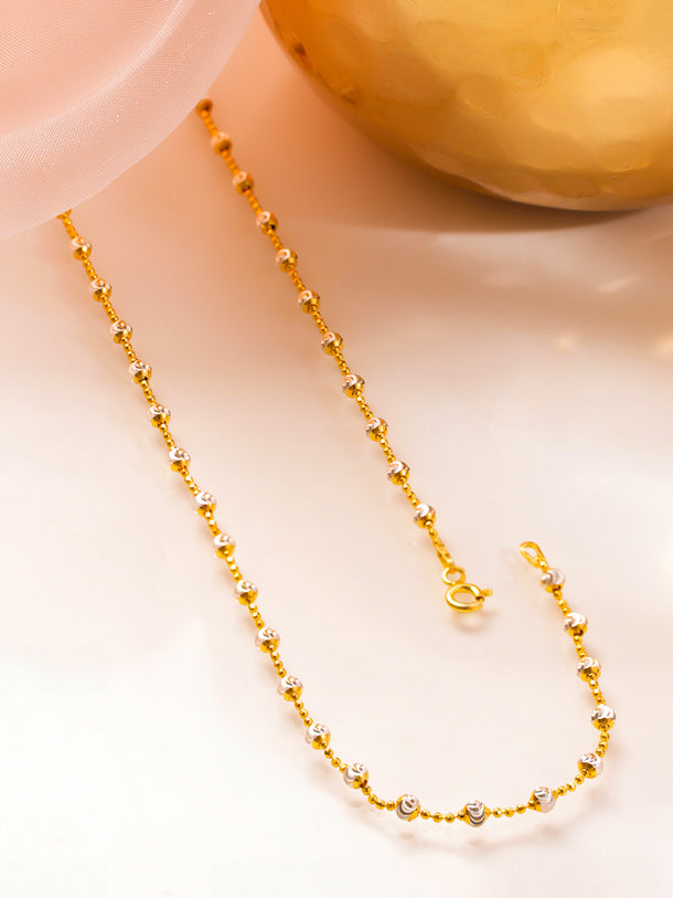 925 Fine Silver Dual Tone Crystal Minimal Necklace