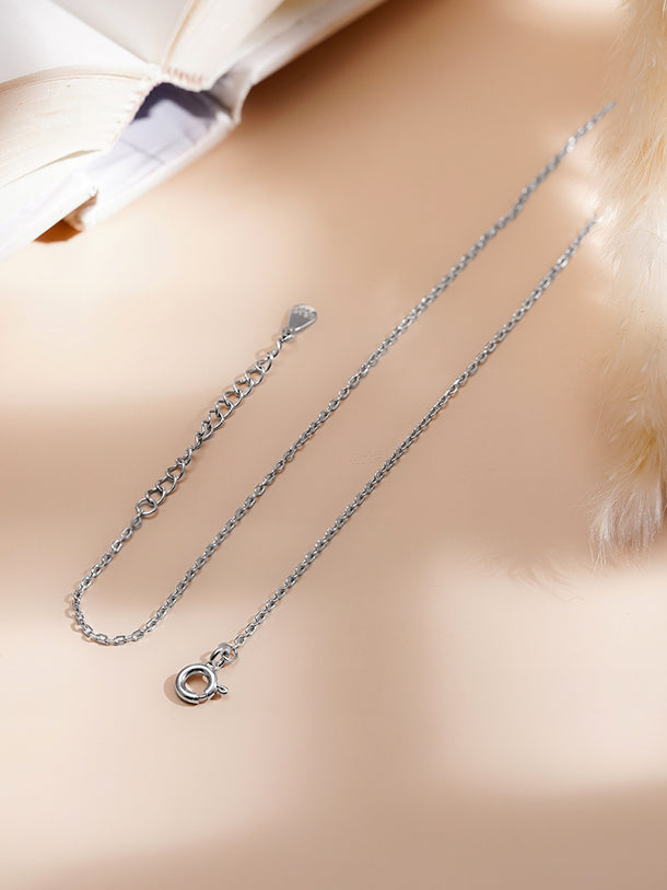 925 Fine Silver Crystal Accent Statement Necklace