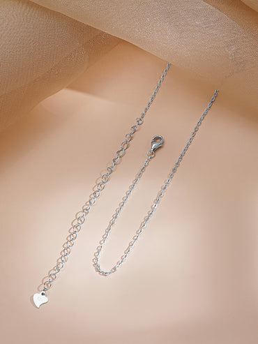 925 Fine Silver Crystal Charm Necklace